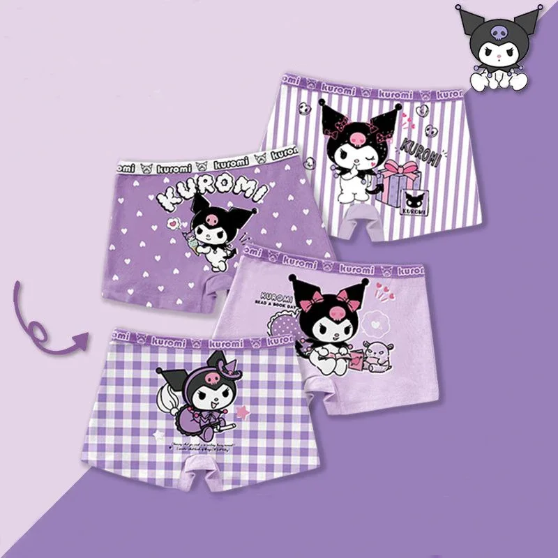

4 шт., Детские хлопковые трусы-боксеры Sanrios Kuromi Cinnamoroll