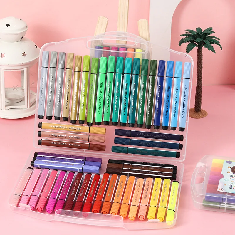 

12/24/36/48 Colors Washable Hard Tip Watercolor Pencils for Kids Set of Triangular Rod Student Box Painting Markers/brushes