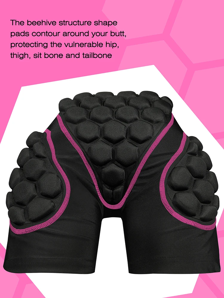 Protective padded shorts 3D protection for girls youth snowboard skate ski for AVIVOR hip butt tailbone