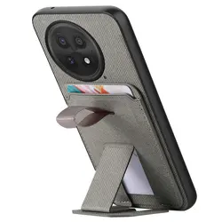 Shockproof Leather Card Holder Stand Luxury Phone Case for OnePlus N6 (GRAY)