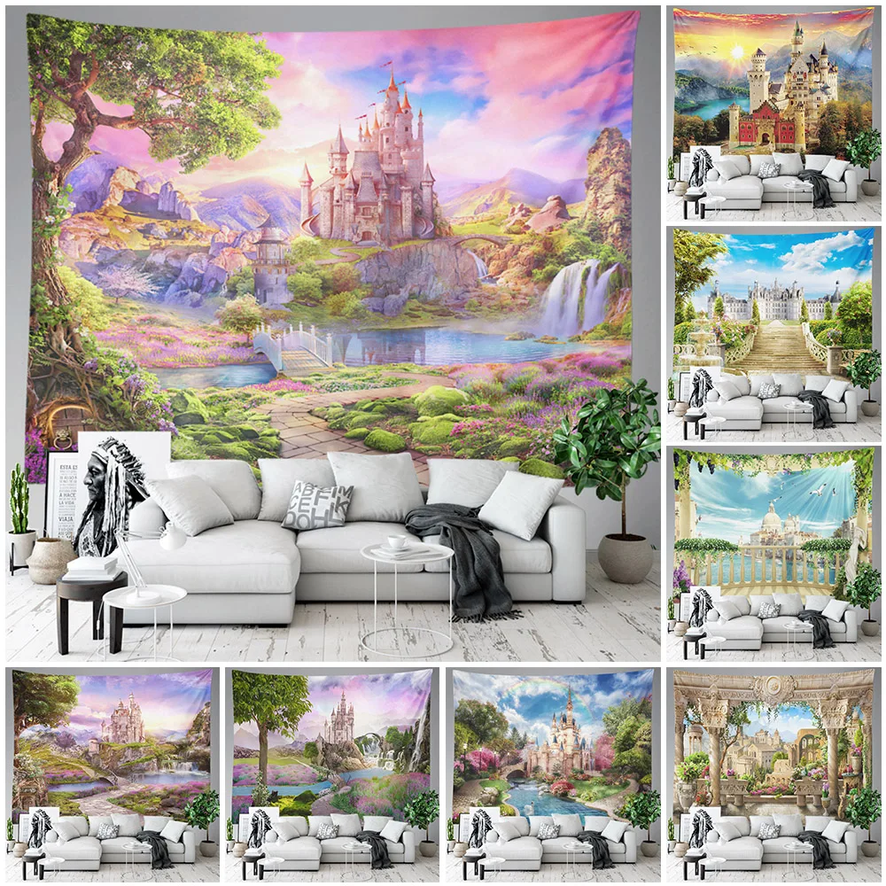 

Wall Tapestry Wall Hanging Home Room Decoration Wall Decor Boho Hippie Psychedelic Scenery Wonderland Print Blanket Thin
