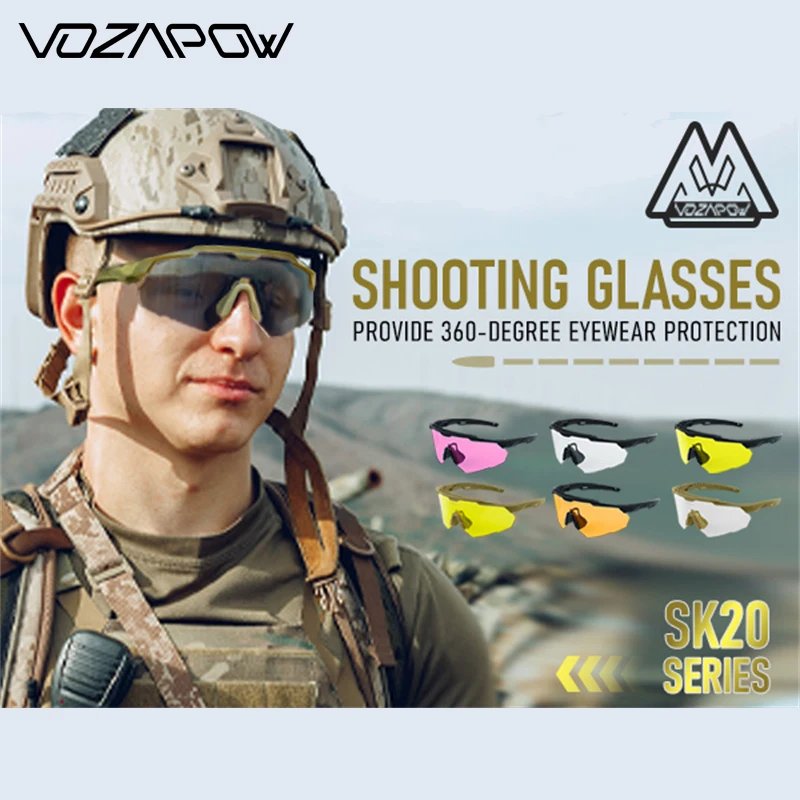 Vozapow Shooting Glasses Tactical Anti Fog HD Lens ANSI Z87.1 Certified Impact Resistant Cs Airsoft Safe Eyewears For Men Women 2