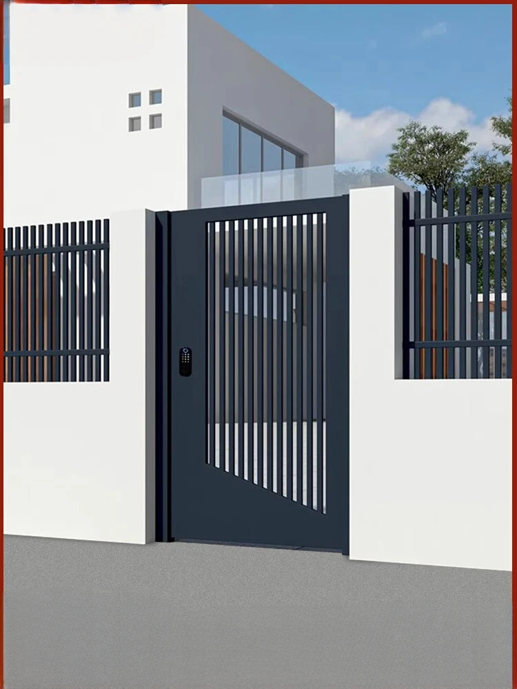 Aluminum alloy courtyard door Aluminum art small courtyard door rural self-built house double opening door villa garden entrance
