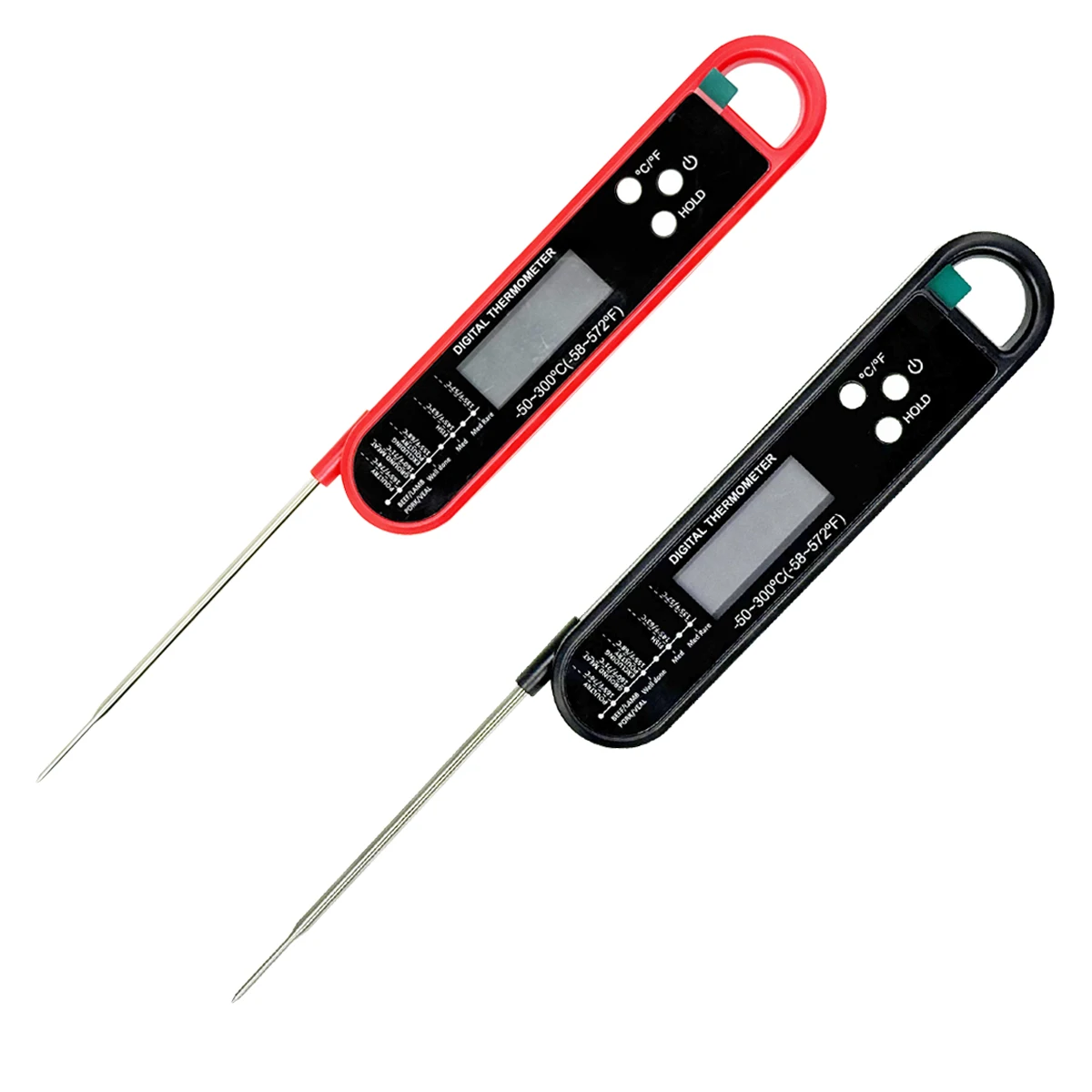 Precision Instant Read Digital Meat Thermometer - Red & Black Kitchen Gadget