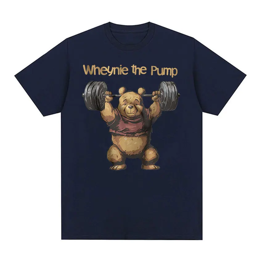 Whenye The Pump Panda Gym Funny Graphic Tee Shirt Men's Vintage Fashion Short Sleeve T-Shirt Tops 100% Cotton Oversized T Shirts 4