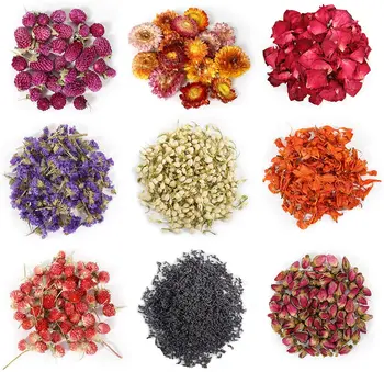 9 Bags Natural Dried Flowers ,Rose, Lavender, Jasmine Herbs Kit DIY Soap,Candle, Bath,Resin Jewelry Making,Home Wedding Decor 1