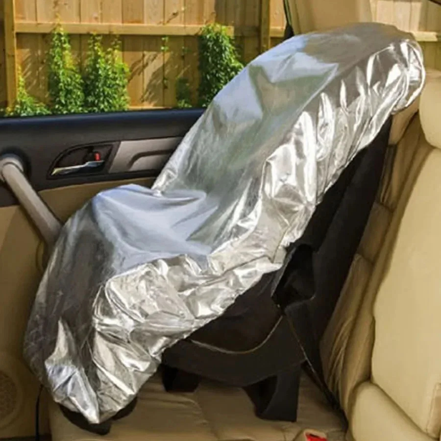 Car Safety Seat Sun Shade Cover Protection From UV Sunlight Dust Covers Aluminium Film Keep Baby Car Seat At Cooler Temperature