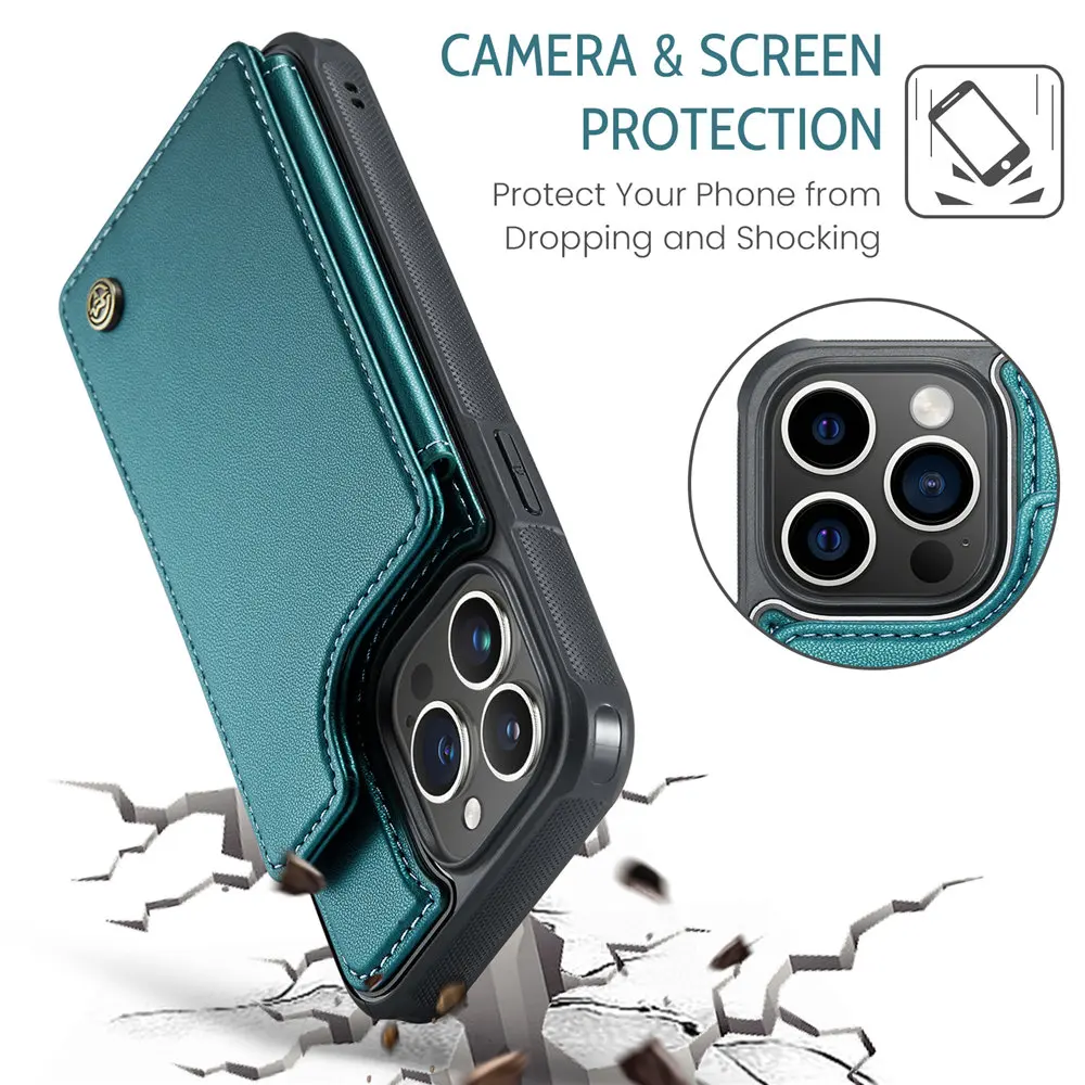 Premium Flip Leather Wallet Phone Case with Credit Card Holder and Shockproof Protection