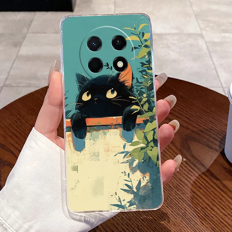 Aesthetic Cute Cat Cartoon Soft Silicone Transparent Phone Case Cover