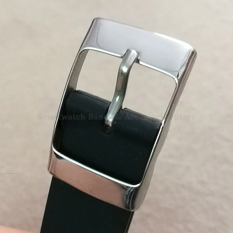 Silicone Waterproof Watch Strap with Silver Pin Buckle