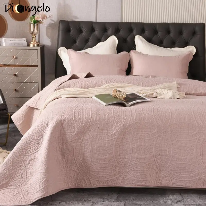 Size Lightweight Bedspread Quilt 1-3pcs Set Quilted Blanket Pillowcase Double Queen Size 220x240cm Bed Linens Bed Cover /