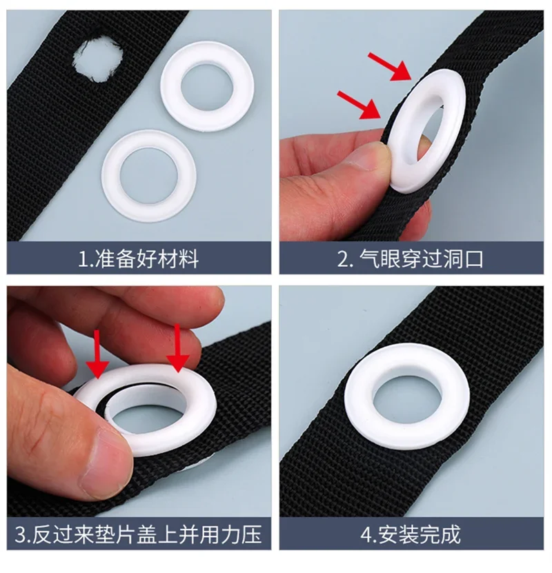 Plastic Grommet Eyelets Washers Curtain Assortment Kit Hole Self Backing Eyelet Bead Cores Cloth Bags Clothes 20 set eyelet grommet ring kit eyelet grommet ring grommet tool kit grommet eyelet kit