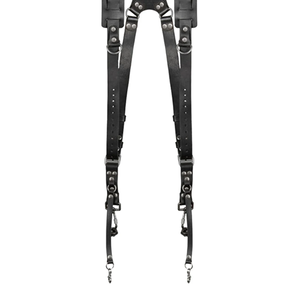 조절 가능한 듀얼 카메라 하네스 스트랩, 가죽 카메라 스트랩, 휴대용 야외 사진 장비