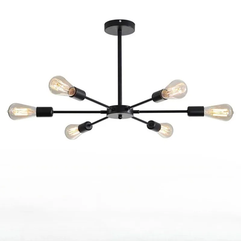 Modern chandelier restaurant black chandelier living room suspended ceiling light iron E27 home decoration