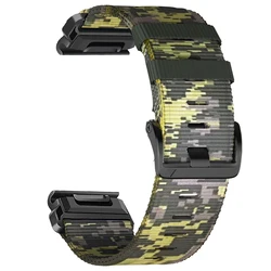 Enhanced Nylon Braided Watch Strap - QuickFit 22mm/26mm - QuickFit 26mm (Camo Yellow)