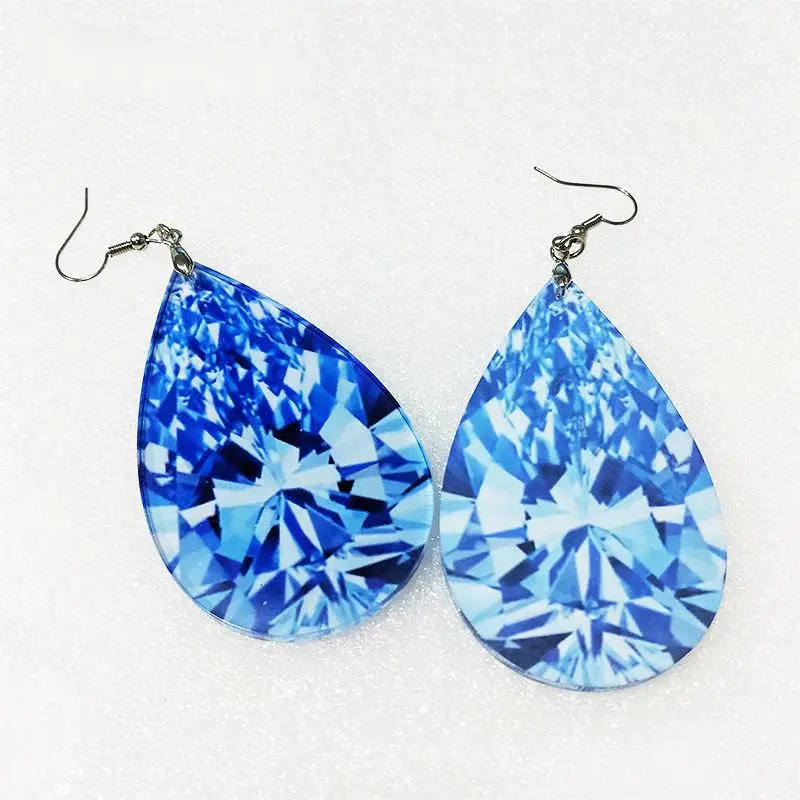 맞춤형 쥬얼리 승화 아크릴 눈물 드롭 귀걸이, 후크 포함, 엄마, 소녀, 친구, 어린이 선물, 무료 배송, 로트당 20 쌍