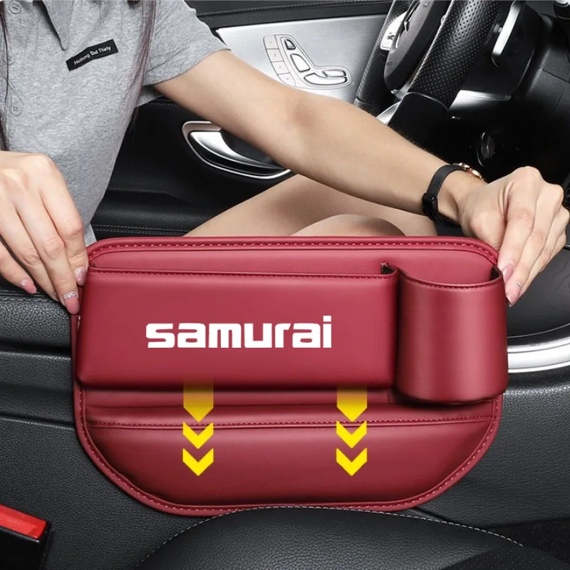 Car Seat Gap Box Gap Filler Seat Water Cup Holder Leather Crevice Side Storage Box for SAMURAI Car Interior Accessories universal car organizer storage leather pp car seat slit gap pocket car accessories multifunctional driver seat cup holder