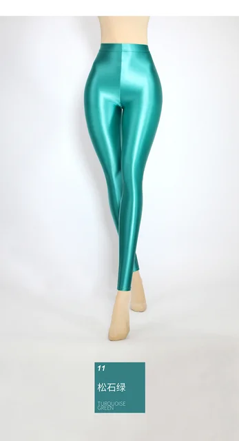 Glossy High Waist Yoga Fitness Pants Leggings Sexy Shiny Sports