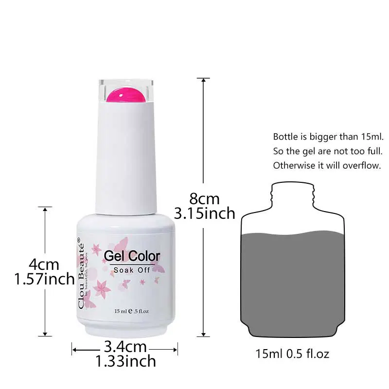 Cloubeute 용수철 파스텔 컬러 젤 네일 광택제 세트, 15ml, 8 개 세트, UV 램프 아래 건조, 전문 네일 살롱 소녀 선물
