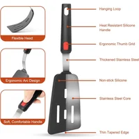 Spatule en Silicone pour Pots antiadhésifs, résistante aux hautes températures, haute qualité, outils de spatule à frire en acier à ressort, ustensiles de cuisine 3