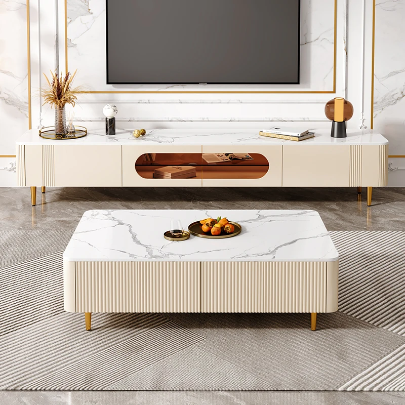 

Luxury Modern Tv Stand Retro Storage Floor White Portable Universal Large Tv Table Display Mueble Tv Salon Theater Furniture