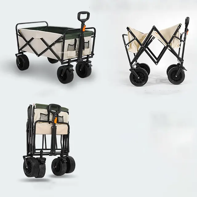 Designer Kültéri Kerti Szekerek Hordozható Összecsukható Kerekekkel Piknik Kemping Kocsi Horgászkocsik Otthoni Vásárlási Kocsik - Image 4