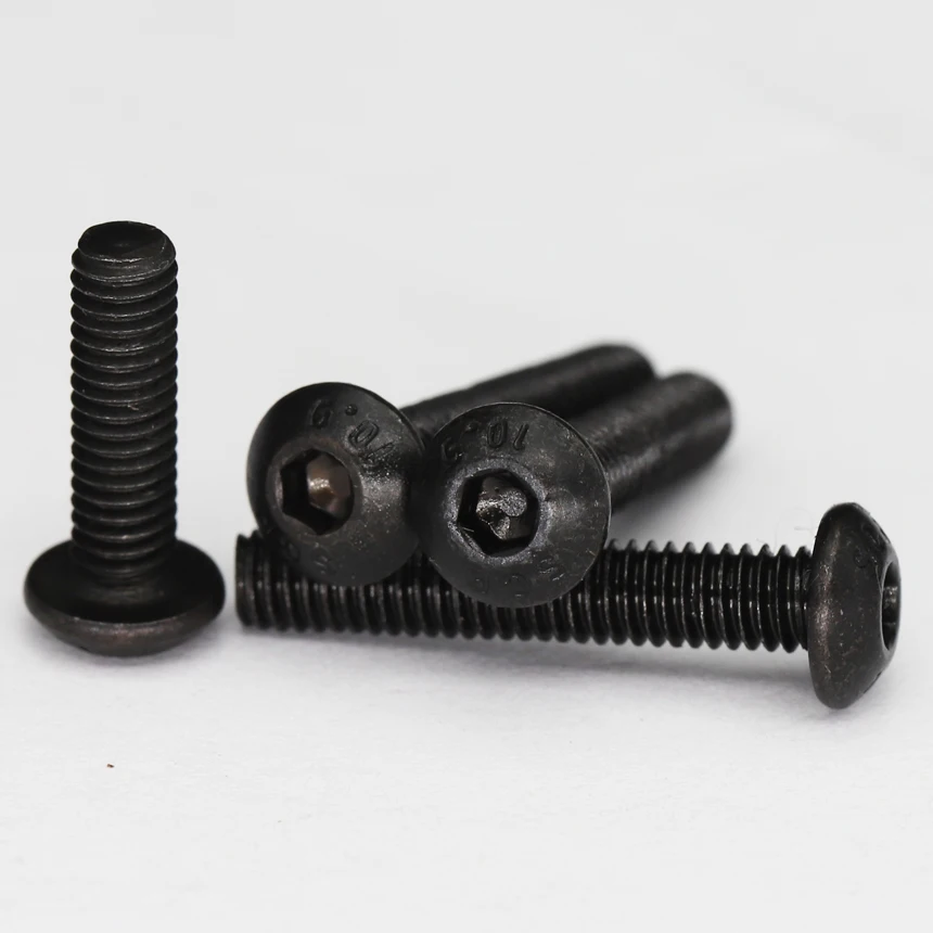 M3 M3*18/20/22/25/28/30/32/35/40/45/50 10.9 Grade Black Carbon Steel DIN7380 Pan Oval Round Button Head Hex Hexagon Socket Screw