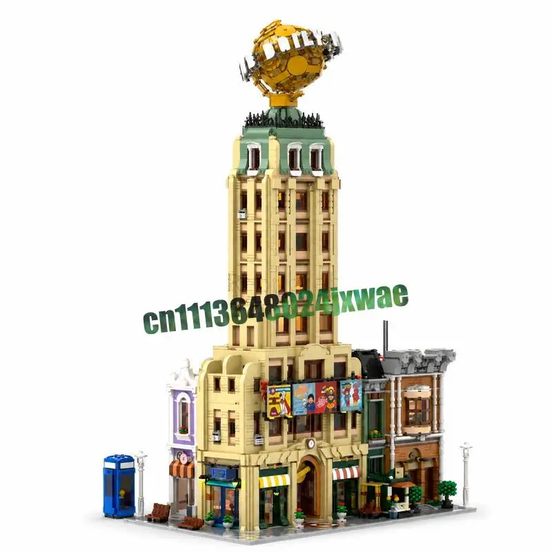 7376PCS 데일리 플래닛 모듈러 MOC 크리에이티브 스트리트 뷰 모델 커스텀..