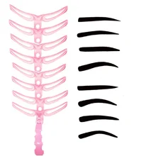 

8pcs\set Reusable Eyebrow Stencils 3D Eyebrow Shaping Template Handheld DIY Eye Brow Drawing Model Shaper Beauty Makeup Tools