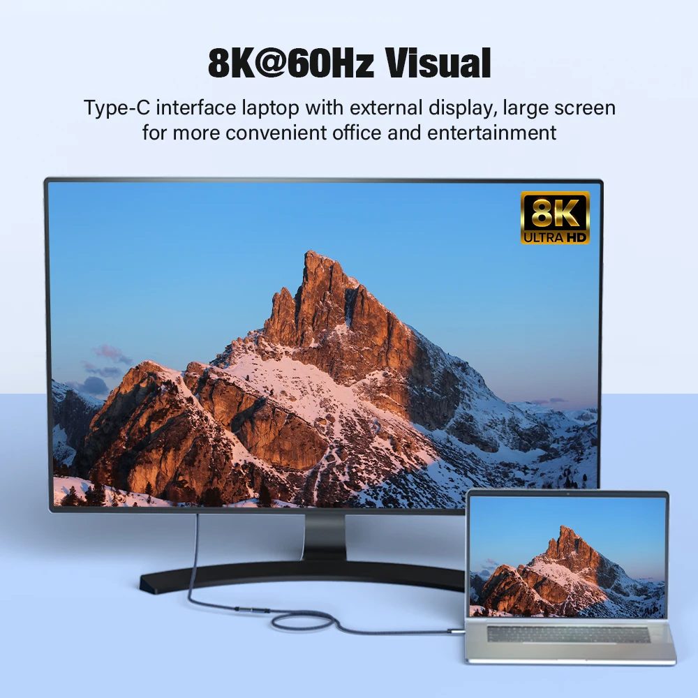 썬더볼트 4 USB C 연장 케이블 USB4 확장 40Gbps 데이터 케이블 8K@60Hz PD 5A/100W 타입-C 데이터 와이어 아이폰 15 맥북 프로용