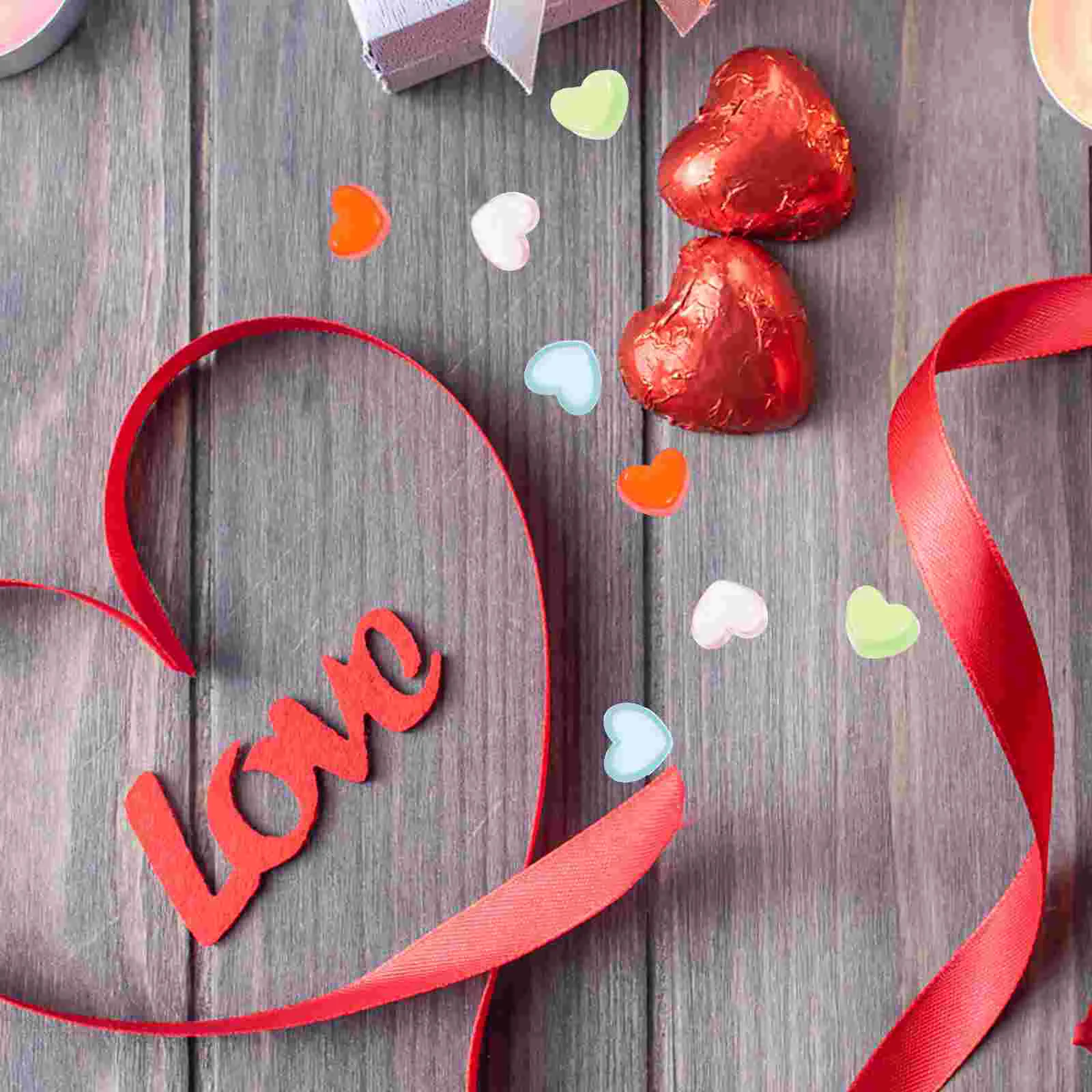 

Colorful Heart Charms Heart Shaped DIY Decorations Resin Craft Vase Filler Valentine'S Day Wedding Valentine Decoration