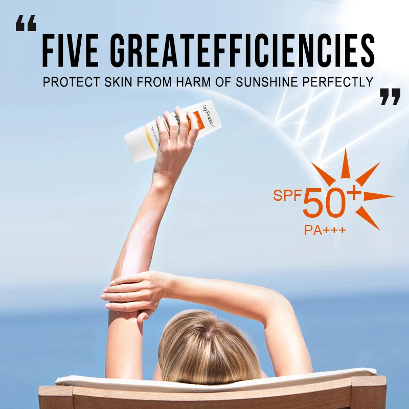 Facial Sunscreen SPF 50+ Whitening UV Protective Hyaluronic Acid Moisturizing Cream for All Skin Type Korean Skin Care