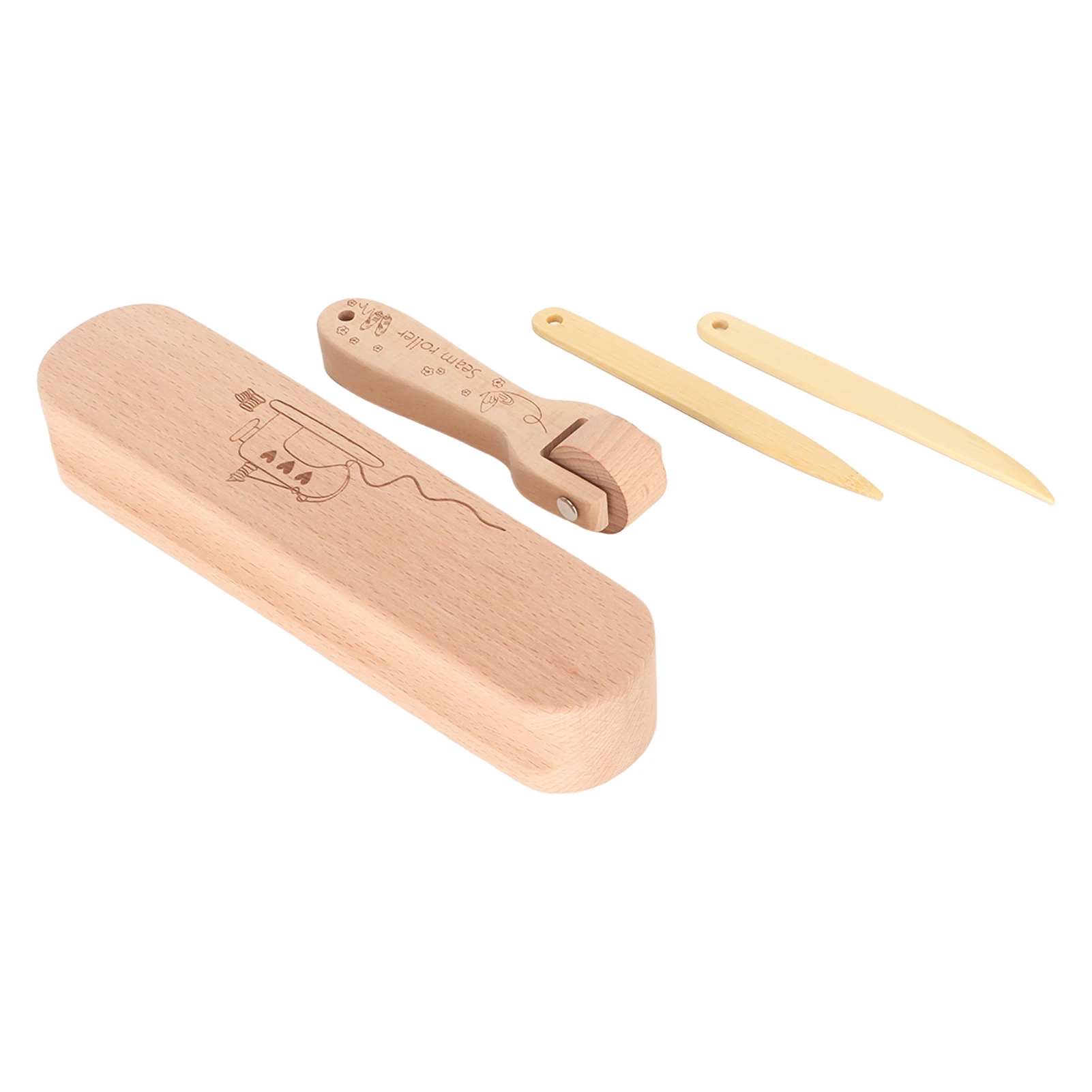 Description Picture 5 of itemTailor Clapper Set Simple Operation Wooden Widely Used Finely Polished Point Turner Sewing Tool for Craftsman for Embroidery