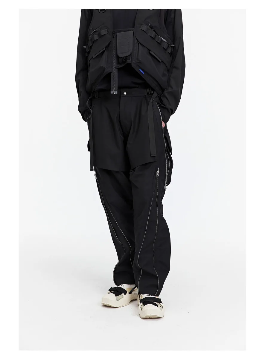 Reindee Lusion 22FW Multishape silver zipper cargo pants multiple pockets flexible adjustment techwear gorpcore