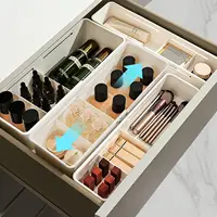 Drawer Organizers, Expandable Desk Drawer Organizer Plastic Storage Bins, Dresser Organizer for NurseryBathroom, Kitchen, Makeup 2