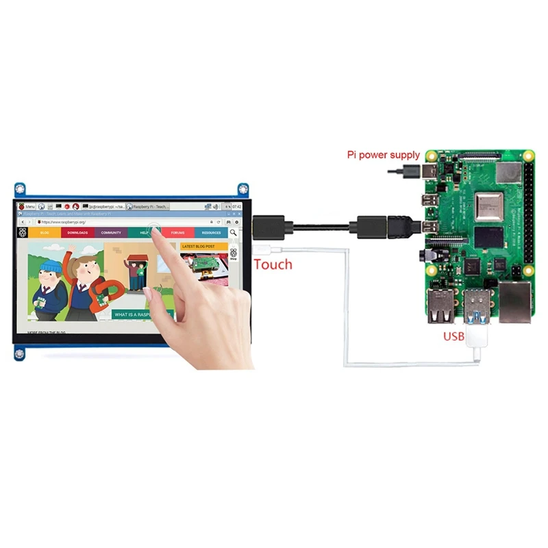 7 ġ TN ũ  800x480  뷮 ÷, HDMI ȣȯ,  ̿ VGA ̽ ÷