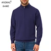 New Mens Quarter-Zip Knit Pullover Sweater Casual Mock Neck Winter Warm Slim Fit Polo Sweaters Lightweight Dress Outwear