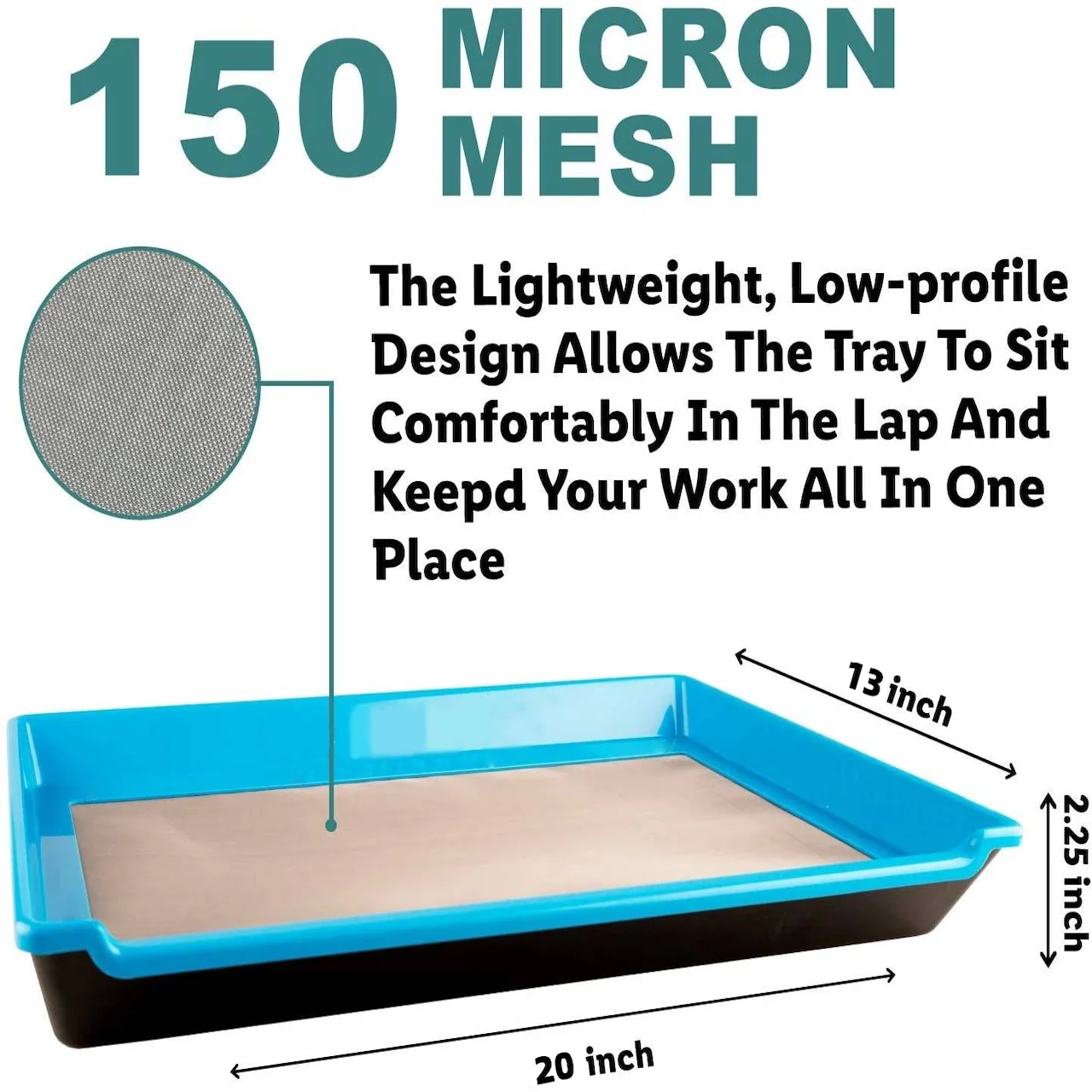 Trim tray set Durable 2-Tier Tray 150 Micron Screen Tray ABS Trimming Bin for Buds and Herb