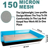 Trim Tray Durable Premium Quality Set w/ 2-Tier Tray, 150 Micron Screen Tray ABS Trimming Tray Trim Bin Set for Buds and Herb 2