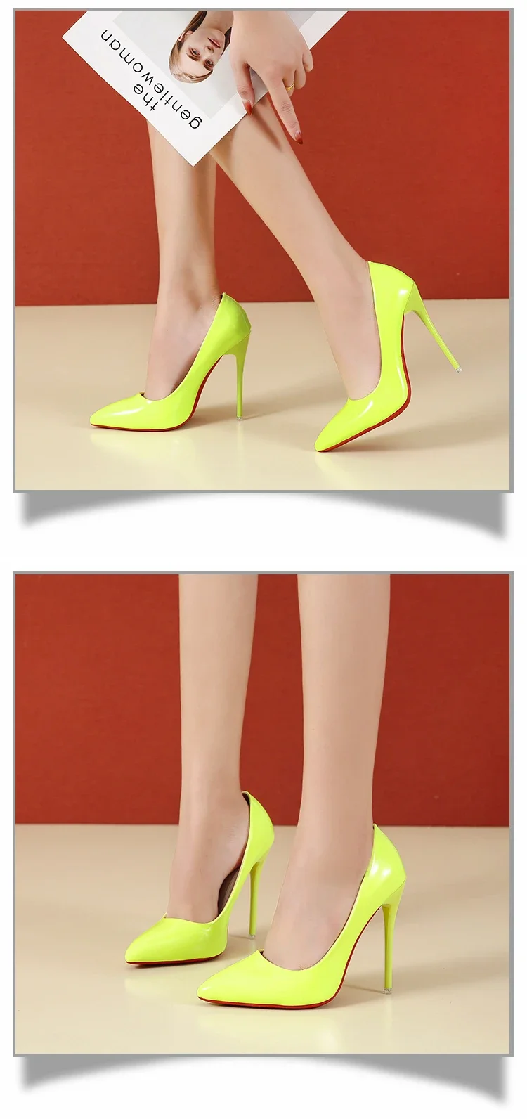 Scarpe da donna Tacchi alti rossi Décolleté sexy a punta