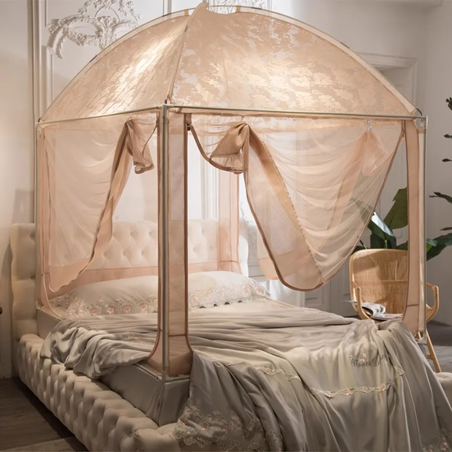 Zanzariera Pieghevole Supporto Per Letto Princess Mesh Zanzariera Leggera A Prova Di Chiodo Porta Francese Camera Da Letto Per Ragazze Zanzariere Tend