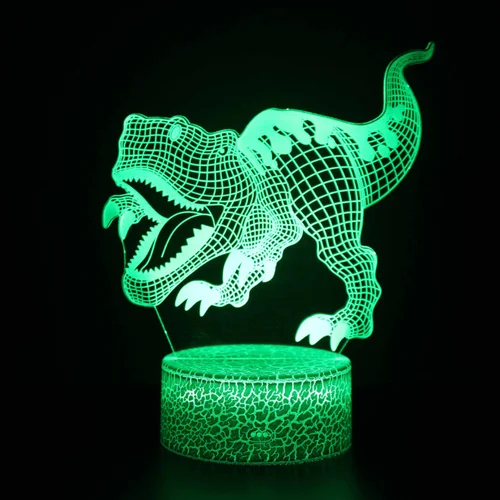 3D 귀여운 공룡 야간 조명, 아이 LED 디노 램프, 사랑스러운 USB 아크릴 안경 테이블 야간 조명, 어린이 선물 램프, 침실 장식 5