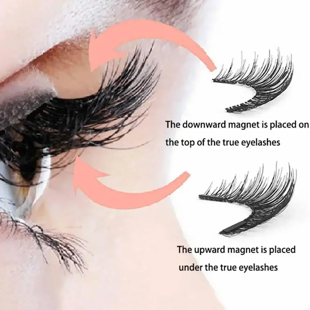 3D Natural Magnetic Eyelashes With 5 Magnetic Lashes Shipping Box Handmade False Gift Reusable Support Drop T6N2
