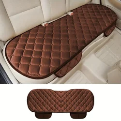 Luxury Plush Car Seat Protector - Soft, Non - Slip, Durable Rear Seat Cushion Mat for Ultimate Comfort and Protection (Brown)
