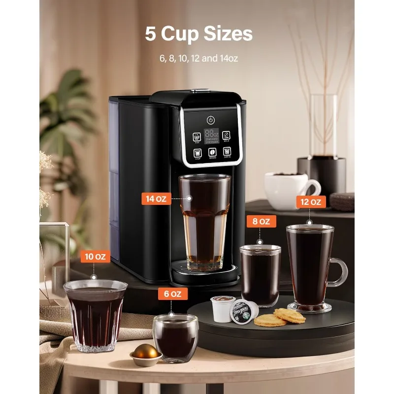 SHARDOR Single Serve Coffee Maker 2.0, Hot and Iced Coffee Machine for K-Cup Pods & Ground Coffee, 6 to 14 oz Brew Sizes 4