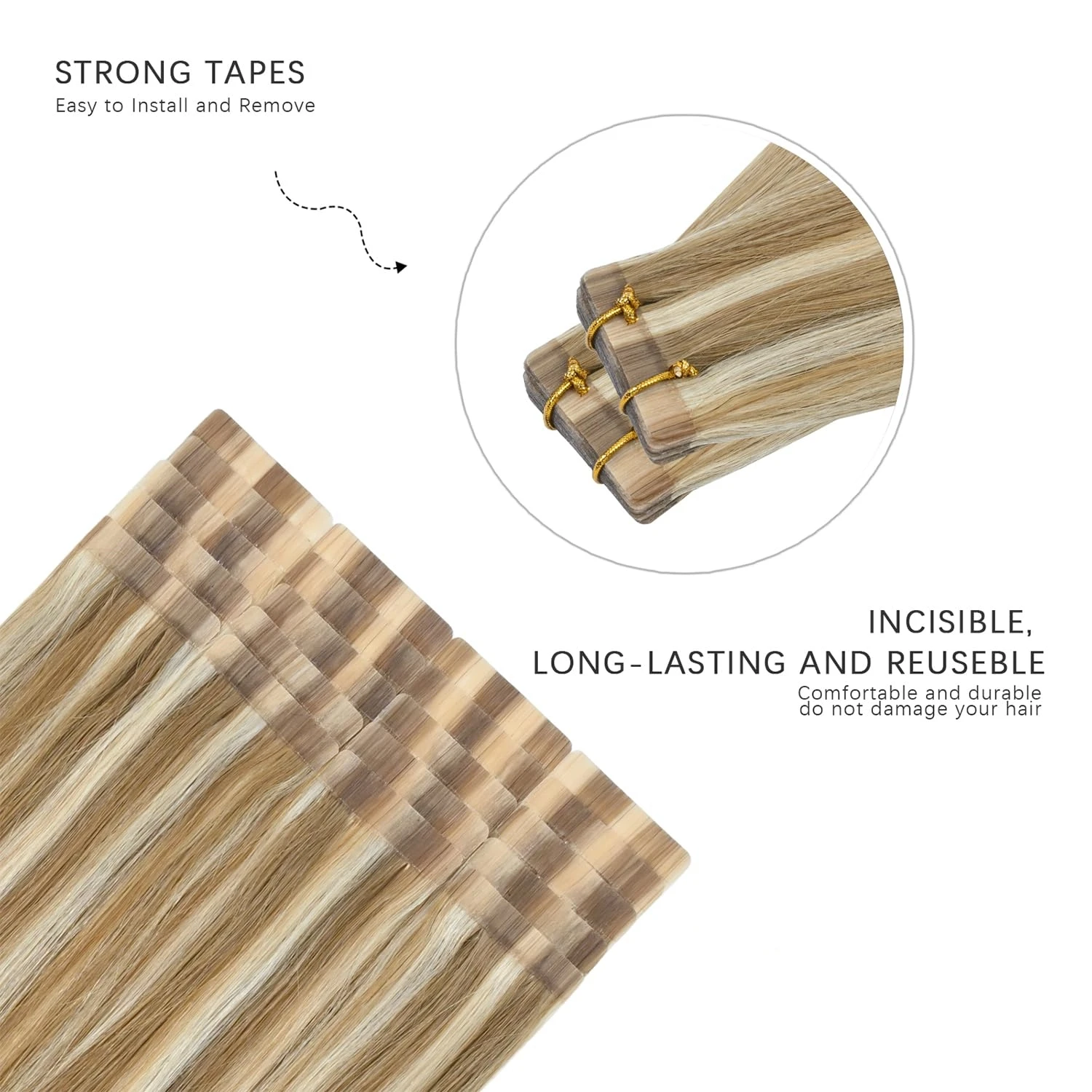 Highlight Tape In Hair Extensions Human Hair 8/613 Blonde Straight Tape In Human Hair Extensions Skin Weft Adhesives Glue Virgin