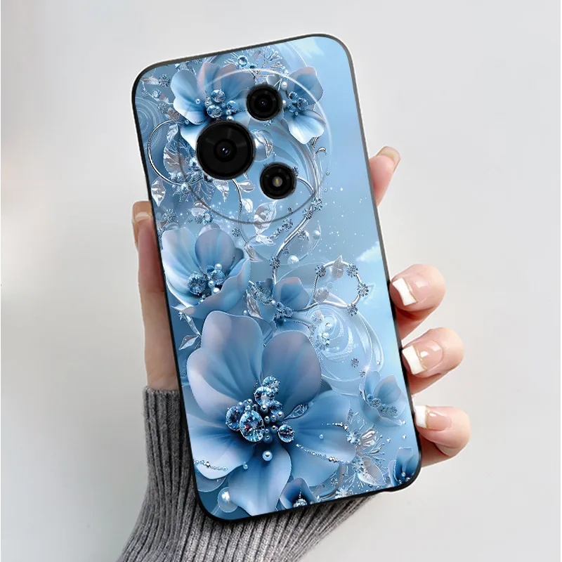 Luxury Fashion Butterfly Flowers Black Soft Silicone Phone Case Protective Cover