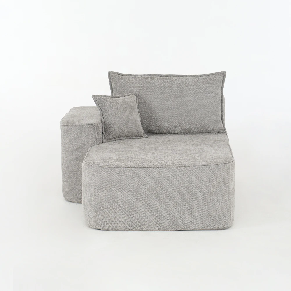 1-Sitzer/2-Sitzer Modernes Sofa mit Kissen & Seitentaschen, Chenille-Sofa, Ohne Montage, Wohnzimmer Komfortables Weiches Sofa – Detail 15