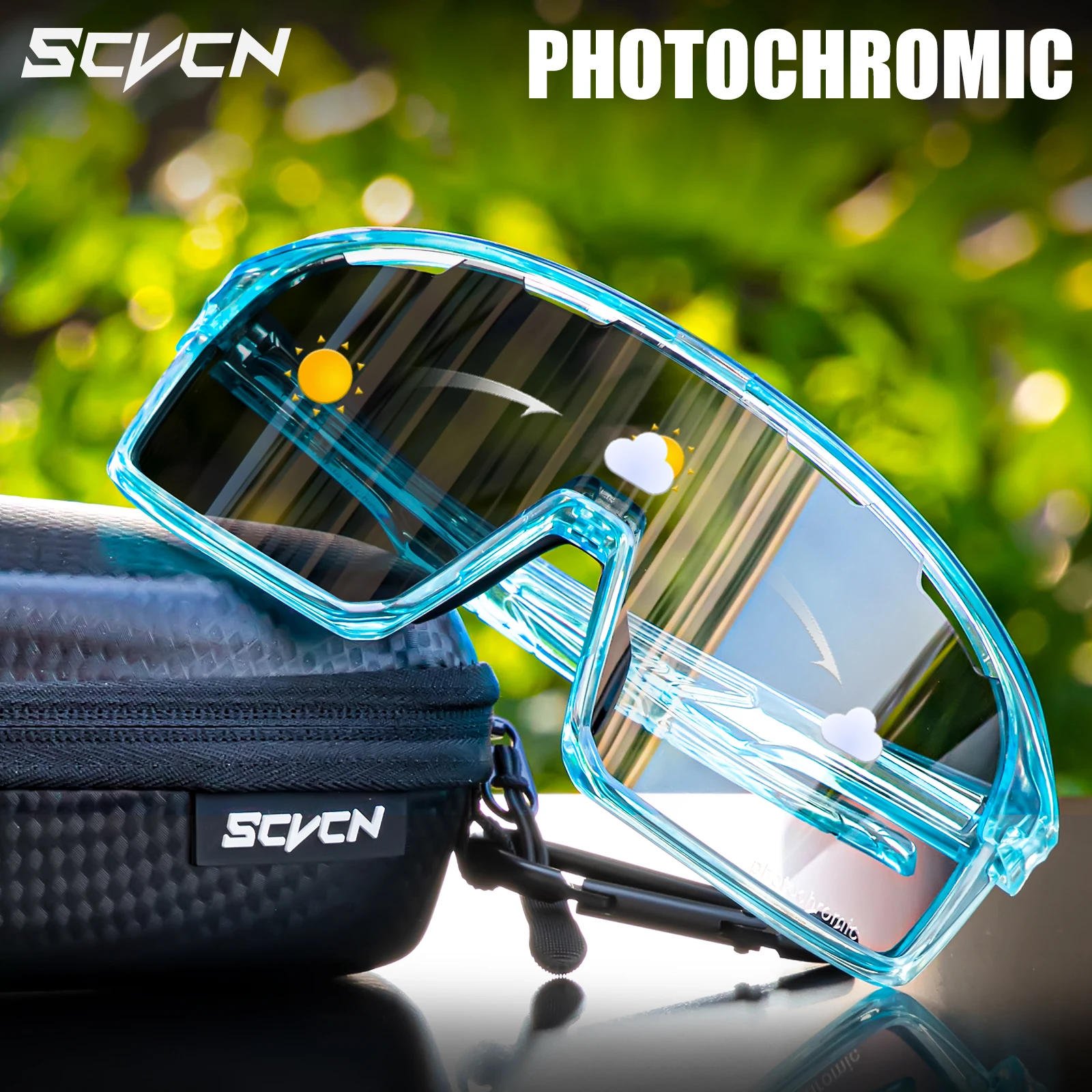 Sun Glasses SCVCN Sports Photochromic Sunglasses Men Outdoor Bicycle Cycling Glasses Women Driving Bike Eyewear UV400 Climbing Goggles