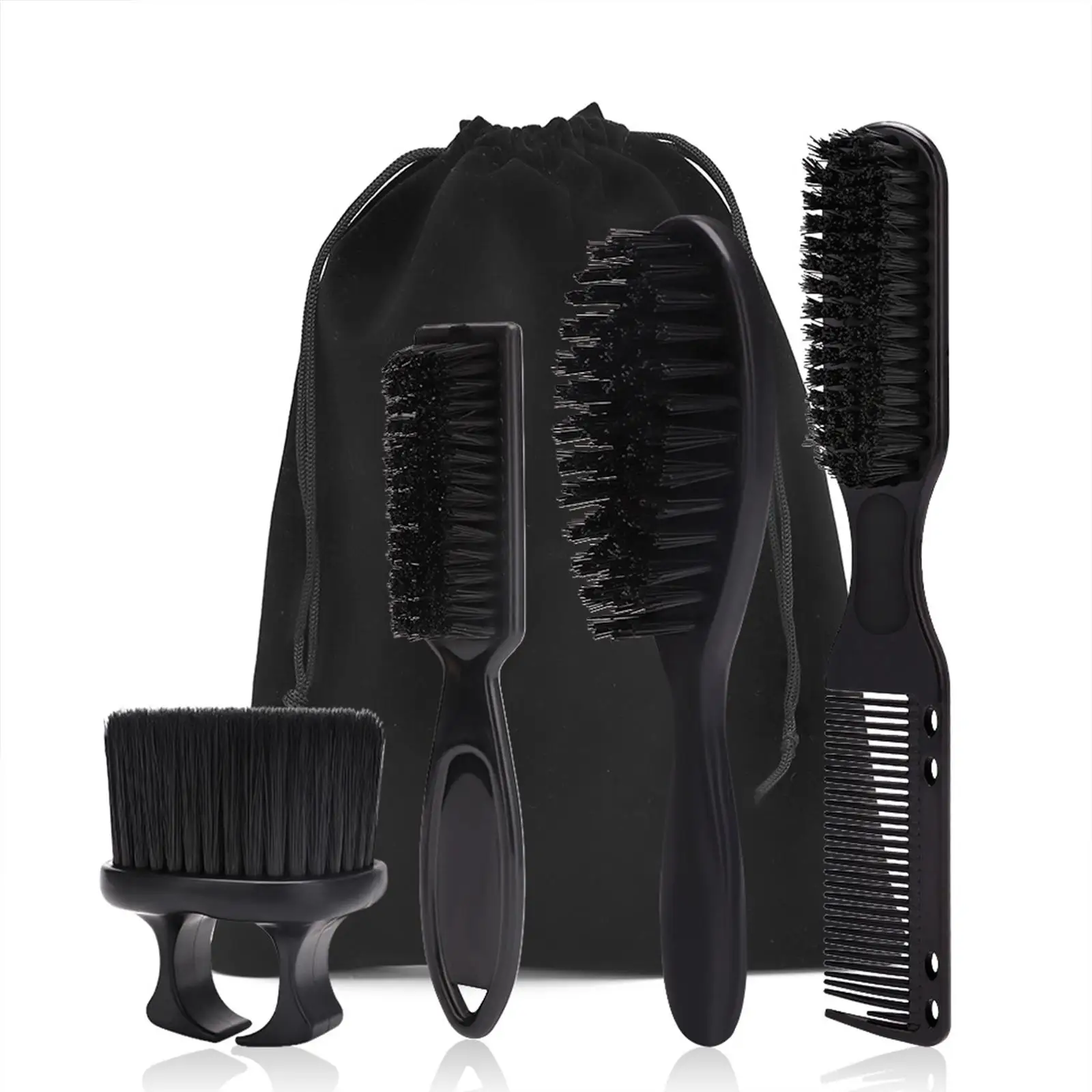Barber Brush and Barber Comb Set Portable Cleaning Brush Hair Cutting Comb for Hair Cutting Husband Father`s Day Gifts Men Salon